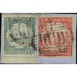 New South Wales 1850-51 Sydney Views Two Pence Plate I Early impression greyish blue with sheet...