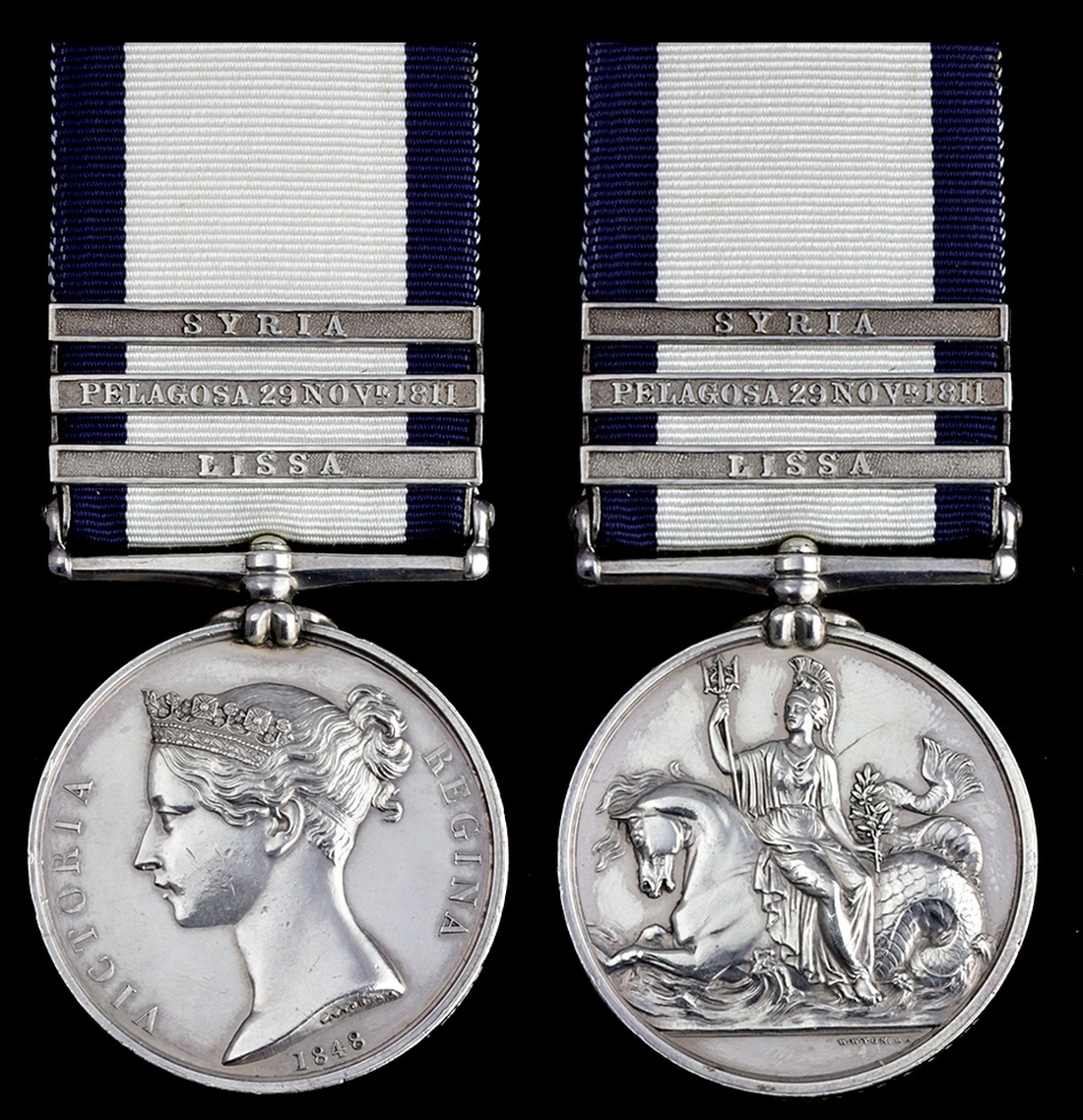 A unique Naval General Service Medal awarded to Blacksmith W. Tuckey, Royal Navy, whose first a...