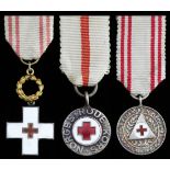 Norway, Kingdom, Cross of Norway Red Cross; Norway Red Cross Medal (2), silver-gilt and enamel,...