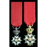 France, Second Empire, Legion of Honour (2), 24mm including crown suspension x 15mm, gold and e...