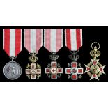 Netherlands, Kingdom, Red Cross Merit Cross (3), 24mm including crown suspension x 13mm, silver...