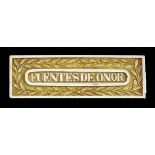 'Fuentes De Onor' clasp for an Army Gold Medal or Cross, gold, as issued with hinged back strap...