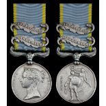 Crimea 1854-56, 2 clasps, Inkermann, Sebastopol (John Fitzgerald 44th. Regt.), officially impre...