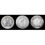 Three silver medallions awarded to P. T. Duncan by University College, London for academic exce...