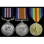 A Great War M.M. group of three awarded to Lance-Corporal C. Ashford, 1st Essex Regiment, likel...