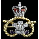 The Staffordshire Regiment (Prince of Wales’s) In platinum, gold, diamonds and enamels, a Staf...