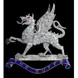 The Buffs (Royal East Kent Regiment) In platinum, gold, diamonds, ruby and enamel, a dragon pa...