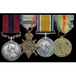 A Great War D.C.M. group of four awarded to Warrant Officer Class II J. Wood, 8th Siege Battery...