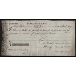 Great Britain: Exchequer receipt for conscience money, 182[7] for £13, in the name of Edward Ba...