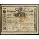 USA: American Merchants Union Express Company, $100 shares, 186[9], #4712, signed by William Fa...