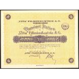 Austria: 'Vita' Filmindustrie A.G., a trio of certificates for 100 shares, 26-Mai 1922, #214901...