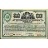 Belgium: Kingdom, Five-Year 6% Gold NOte, $1000, January 1920, a specimen certificate from the...