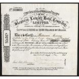 Great Britain: Skegness Lumley Hotel Co. Ltd., £5 shares, 188[3], #35, scrollwork at left, blac...