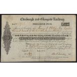 Great Britain: Edinburgh and Glasgow Railway, £1000 Consolidated stock certificate, 185[5], #37...