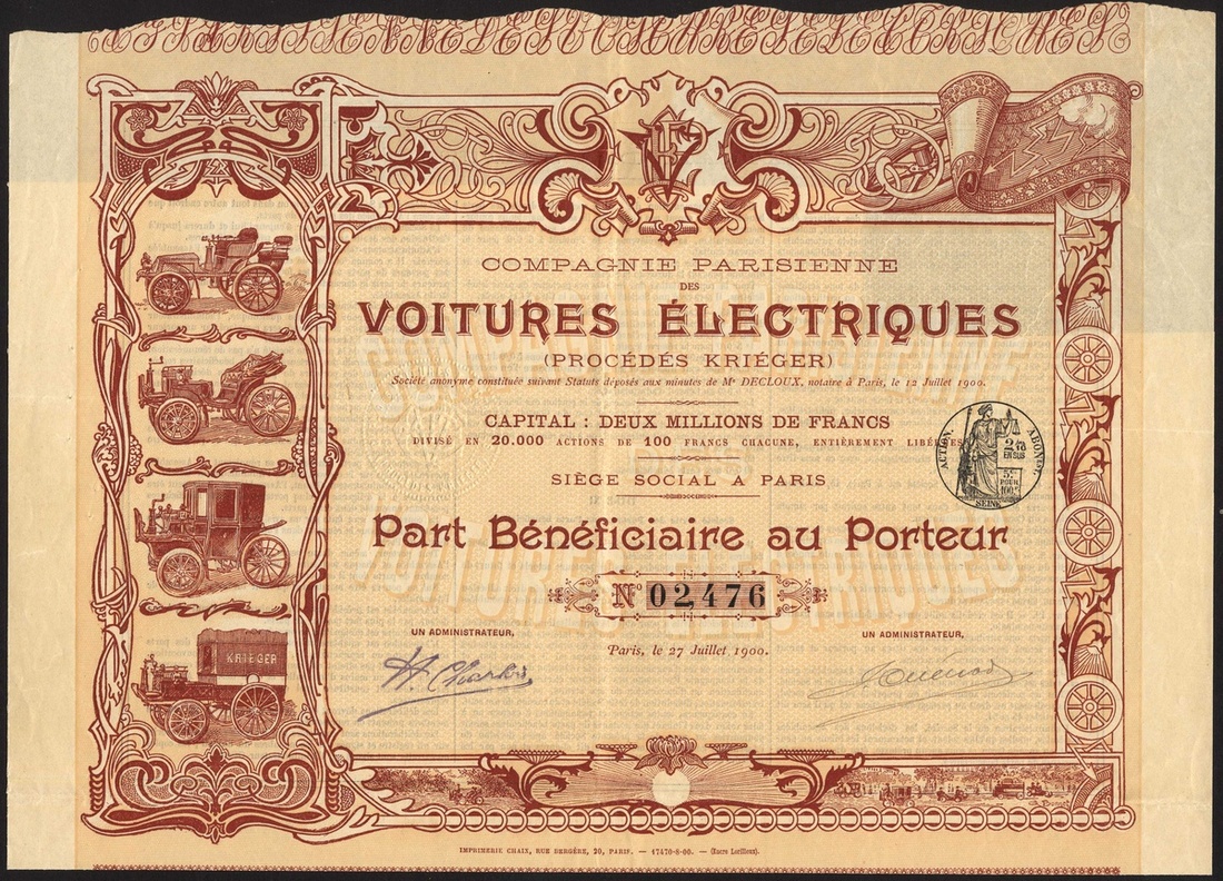 Road Transport: A small collection comprising, Compagnie Parisienne des Voitures Electriques (P...