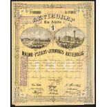 Sweden: Malmo-Ystads-Jernvags Aktiebolag, 100 kroner share, 1873, Lit A, #1425, attractive vign...