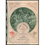 France: Paris - France S.A., 4½% Loan, 1930, bond for 1000 francs, #30487, classic Art Nouveau...