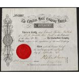 Great Britain: Clevedon Hotel Company Ltd., £10 share, 187[6], #10, scrollwork at left, black,...