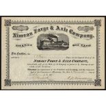 USA: Nimson Forge & Axle Co. (PA), $50 shares, Allentown 18[75], #112, handsigned by Charles Ni...