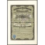 Portugal: Companhia das Aguas Medicinaes do Arsenal de Lisboa, pair of certificates, 1907, for...