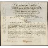 USA: Maryland and New York Iron and Coal Company (MD), 6% bond for $480 or £100, 1842, #1270, b...