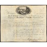 USA: Philadelphia and Lancaster Turnpike Road, one share, 179[5], #275, signed by William Bingh...