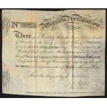 Great Britain: Witham Navigation, one share, 18[13], #1180, black printing, on vellum. Trimmed...