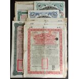 China: A collection/accumulation of bonds comprising 1898, German, £25, £50 and £100; 1910, Tie...