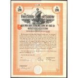 Germany: Free State of Saxony 6% Sterling Loan of 1927, bond for £20, #890, allegorical figure...
