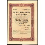 Estonia: Eesti Maapank, 4% mortgage bond for 250 krooni, 1927, #13301, ornate border, brown and...