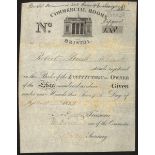 Great Britain: Commercial Rooms, Bristol, share, 18[14], #158, vignette of porticoed building a...