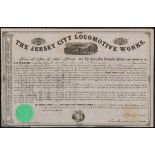 USA: A collection of Railroad locomotive, wagon and coach manufacturers comprising Jersey City...