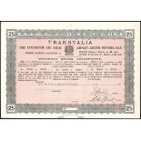 South Africa: Transvalia Land Exploration and Mining Co. Ltd., a set of 4 specimen certificates...