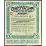 Germany: City of Dresden 5½% Sterling Loan of 1927, pair of £100 bonds, #0281 and #3684, ornate...
