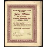 Germany: Manganerzwerke AG, Hamburg, a group of 41 certificates, each for 10 shares of 1000 mar...