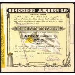 Spain: Gumersindo Junquera S.A., a group of 12 certificates for 500 peseta shares, Gijon 1952,...