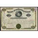 USA: Electric Sugar Refining Company, $100 shares, New York 188[8], #3454, arms in centre, oliv...