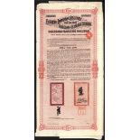 China: 1903 Shanghai - Nanking Railway, 5% Loan, pair of £100 bonds dated 1904, #8521 and 1907,...