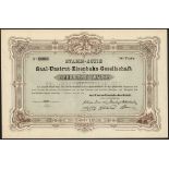 Germany: Saal-Unstrut-Eisenbahn-Gesellsachaft, stamm-actie, 100 thaler, 1872, #1937, ornate bor...