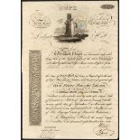 Great Britain: Hope Insurance Company, £50 share, 1807, #36575, £5 deposit paid, attractive vig...