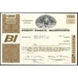 USA: Braniff Airways Inc., a pair of certificates for less than 100 shares, 1972 and 1973, alle...
