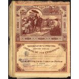 Ethiopia: Cie. Imperiale des Chemins de Fer Éthiopiens, a group of 10 certificates for 500 fran...