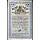 Germany: City of Cologne, 1928, 6% Sterling Loan, bond for £20, a specimen from the Bradbury, W...