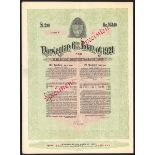 Norway: 6% Loan of 1921, a specimen bond for £20 or 363.30 kroner, large format, coat of arm at...