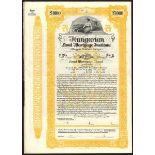 Hungary: Hungarian Land Mortgage Institute, 7½% Land Mortgage, specimen bond for £1000, 1926, l...