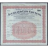 New Zealand: Auckland City Council, 1914 4½% Electric Power Additional Loan, a specimen £100 de...