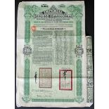 China: 5% Tientsin Pukow Railway Supplementary Loan, 1910, a group of 9 bonds for £100, issued...