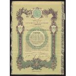 Monaco: S.A. des Bains de Mer & du Cercle des Étrangers a Monaco, 300 franc bond, Monaco 1898,...