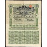 Australia: Londonderry Gold Mine Limited, bearer warrant for 25 shares of £1, 18[95], #110356,...