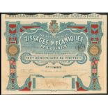 France: S.A. des Retorderies et Tissages Méchaniques de St.Quentin, a group of 10 certificates...